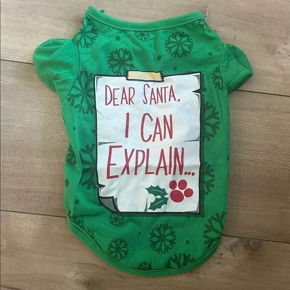 NEW Dear Santa I Can Explain T-Shirt for Dogs and Cats Pets Christmas Novelty